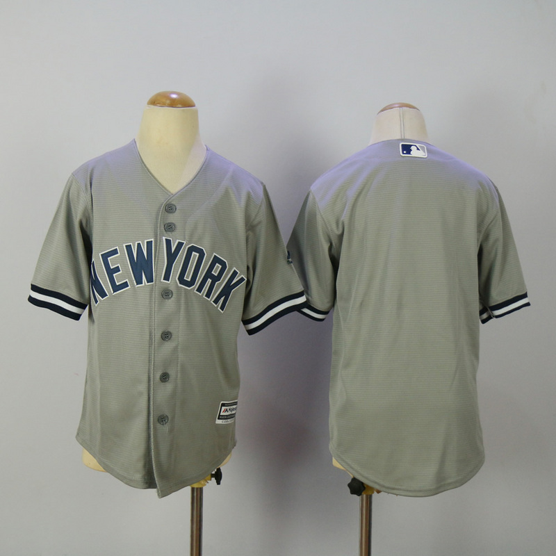 Youth 2017 MLB New York Yankees Blank Grey Jerseys